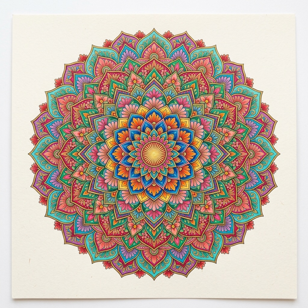 Real photo of Floral Mandala